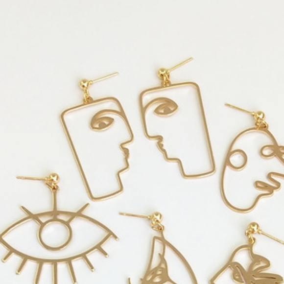 Urban Outfitters Jewelry - Picasso Abstract Portrait Face Drop Earrings